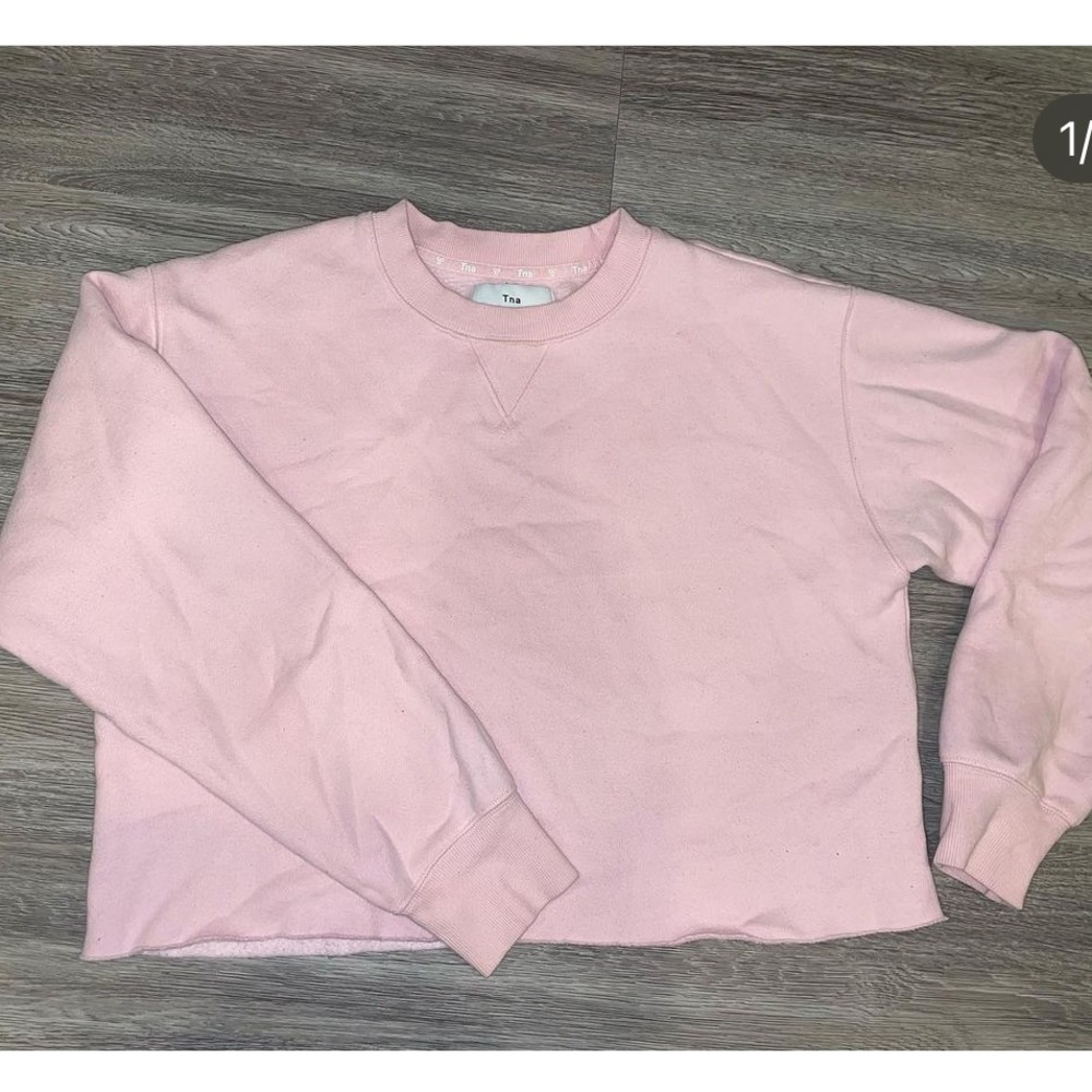 TNA cropped crewneck hoodie in pink